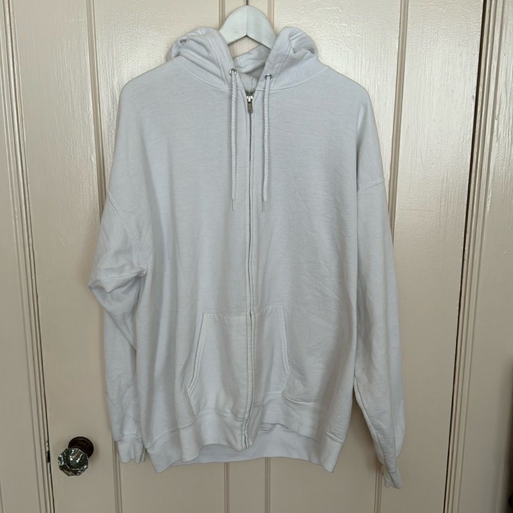 White Hanes Zip Up - XL